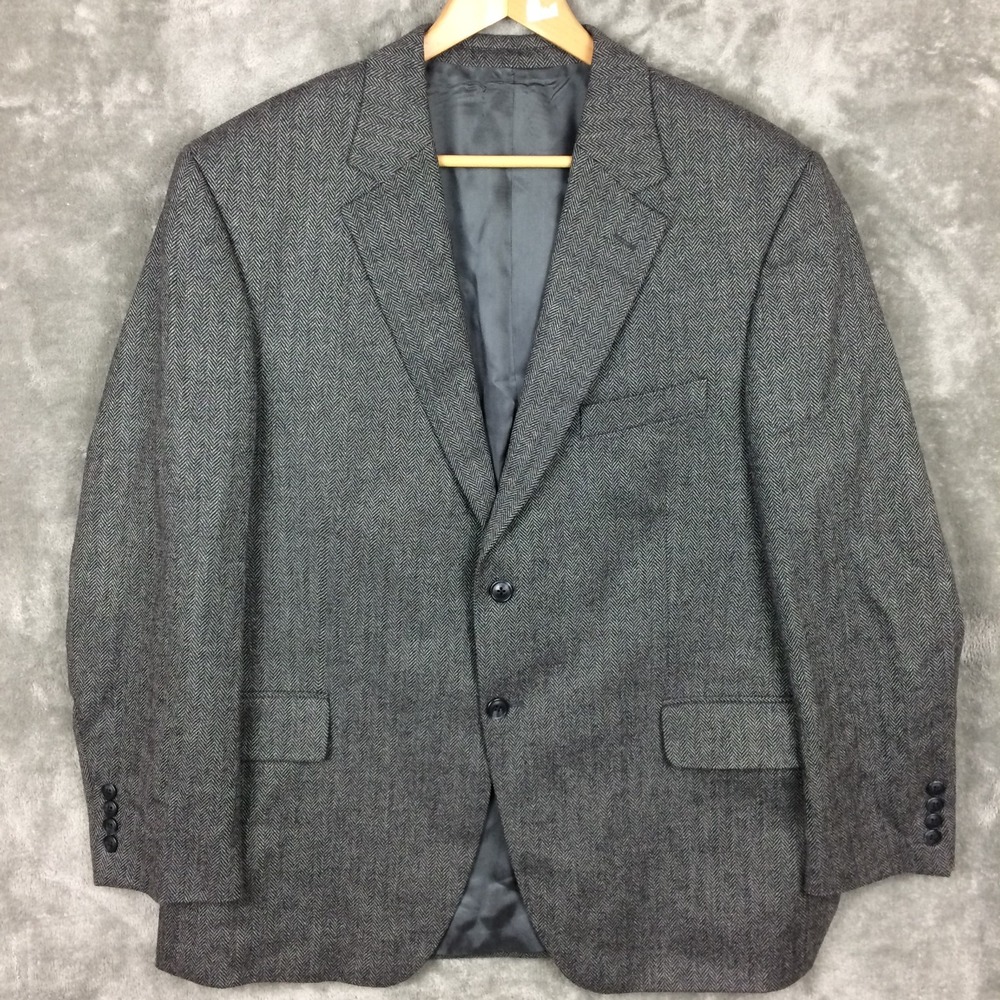 Loro Piana Sport‎ Coat Blazer Mens Wool Cashmere Herringbone Grey  46 S